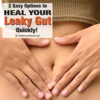 Woman making heart with hands with overlay: Heal Your Leaky Gut Quickly