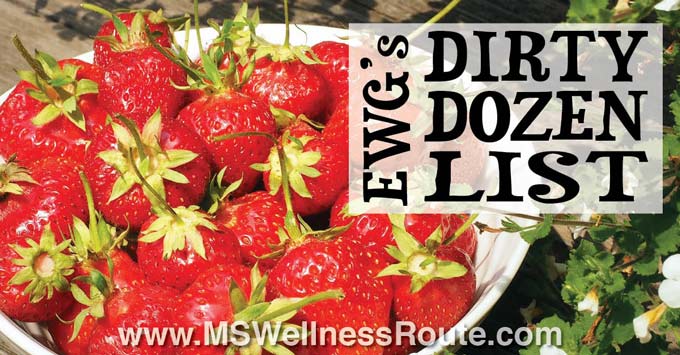 Strawberries with overlay: EWG's Dirty Dozen List