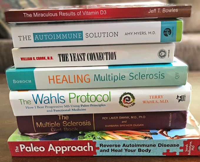 Seven different books about MS diets.