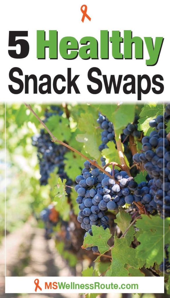 Grapevine with headline: 5 Healthy Snack Swaps