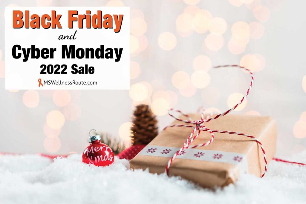 Christmas present with overlay: Black Friday and Cyber Monday 2022 Sale