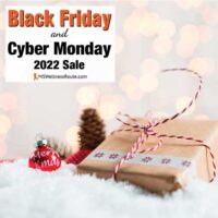 Christmas present with overlay: Black Friday and Cyber Monday Sale 2022