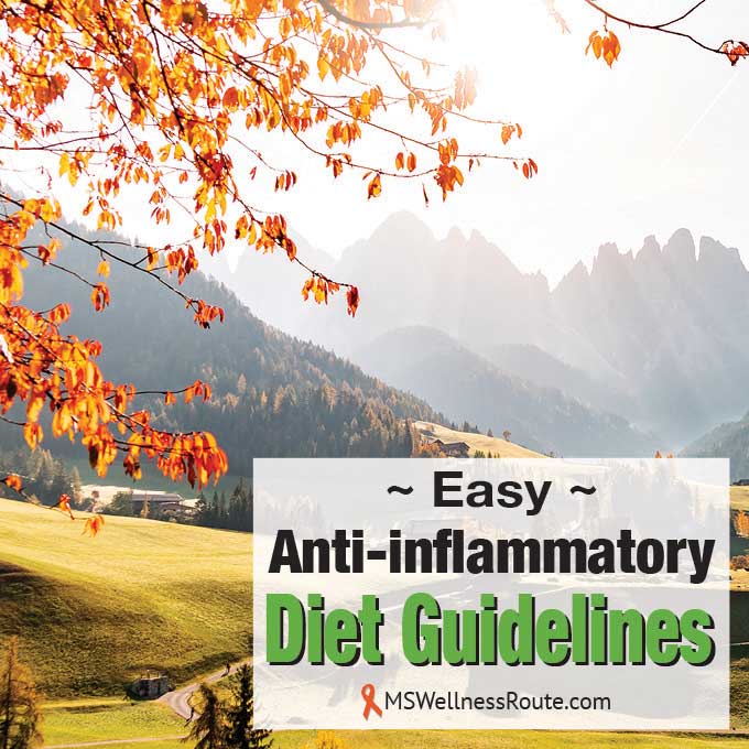 Spectacular autumn mountain view with overlay: Easy Anti-inflammatory Diet Guidelines