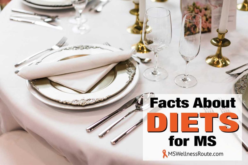 Dinner setting with overlay: Facts About Diets for MS