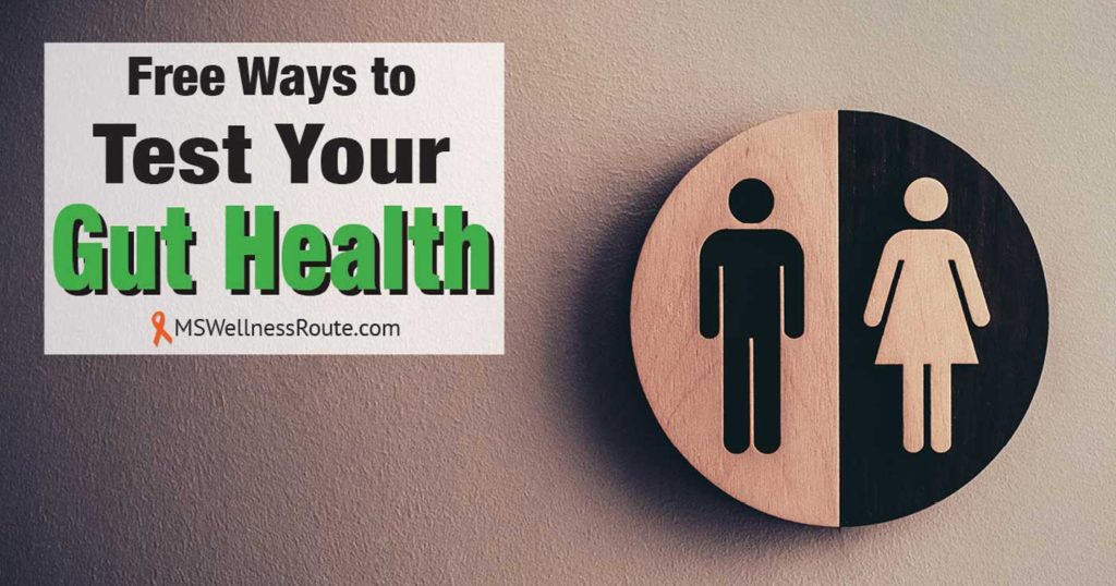 Men's and Women's restroom sign with overlay: Free Ways to Test Your Gut Health