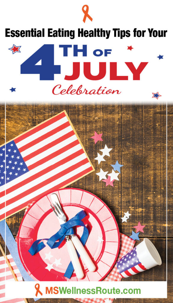 4th of July decorations with headline: Essential Eating Healthy Tips for Your 4th of July Celebration