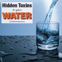 Water pouring into glass with overlay: Hidden Toxins in Your Water