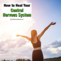 Sports woman with arms in air with overlay: How to Heal Your CNS