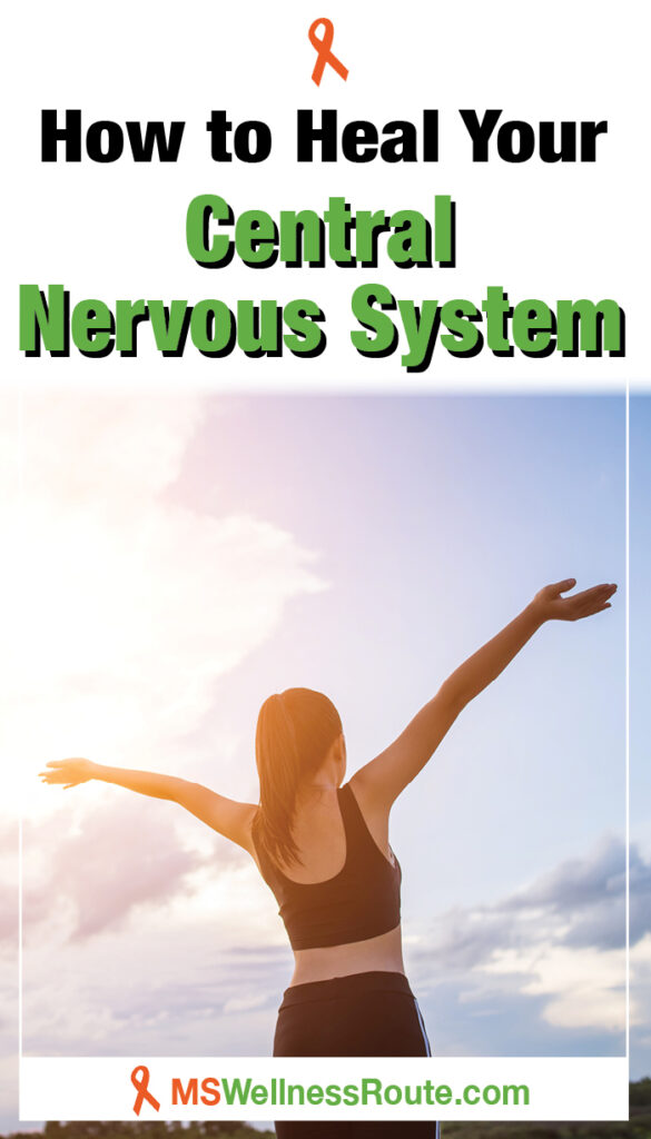 Sports woman with arms in air with headline: How to Heal Your CNS