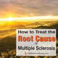 Sunrise over rural valley with overlay: How to Treat the Root Cause of MS