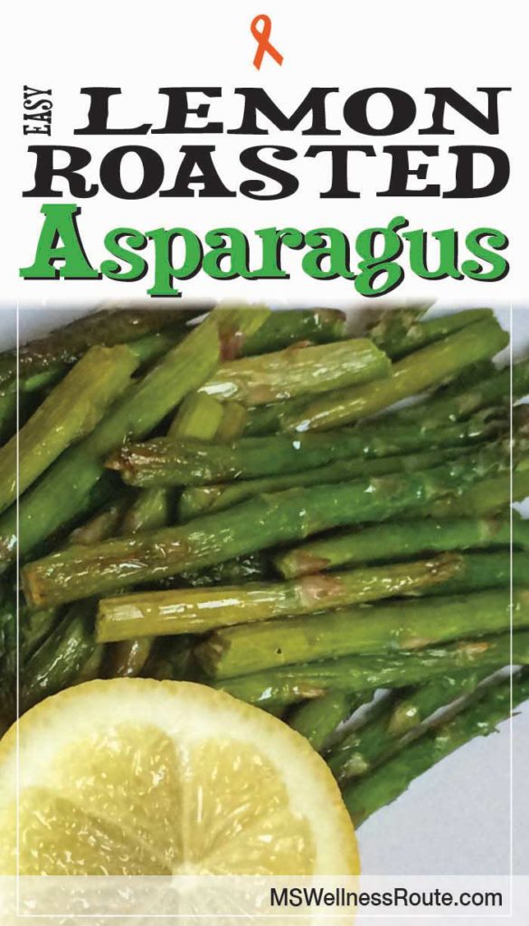 Lemon roasted asparagus is a quick and easy side dish with fresh lemon juice and garlic. | Paleo | AIP | #paleorecipe #autoimmuneprotocol