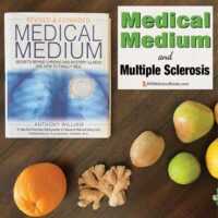 Medical Medium book and fruit with overlay: Medical Medium and MS