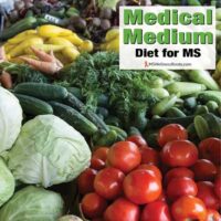 Different vegetables with overlay: Medical Medium Diet for MS