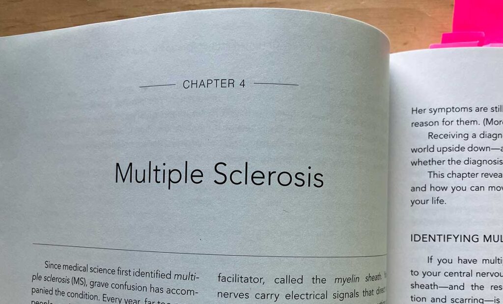 Medical Medium book opened to Chapter 4 Multiple Sclerosis