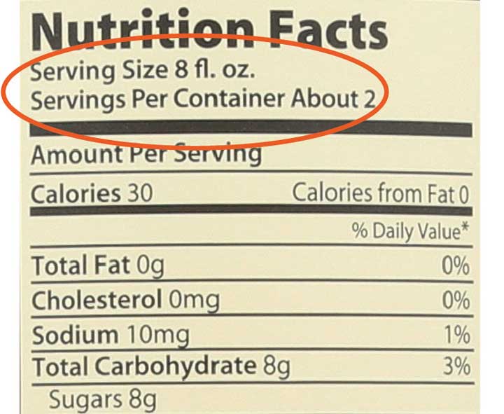 Nutrition label.