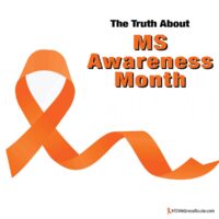 MS Awareness Ribbon with headline: The Truth About MS Awareness Month