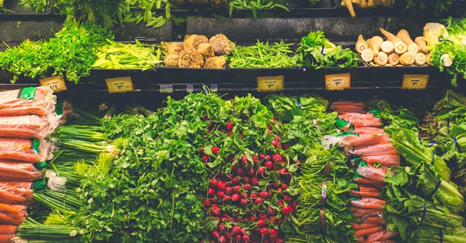 Vegetables at grocery store.