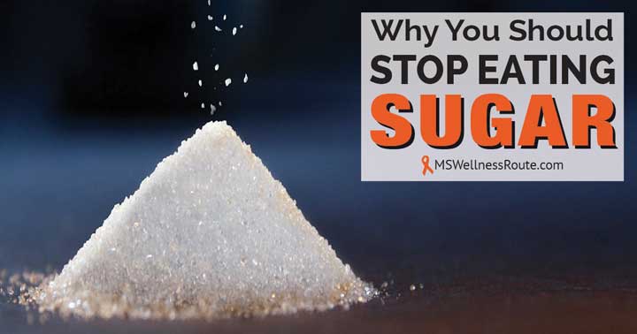 A pile of sugar with overlay: Why You Should Stop Eating Sugar.