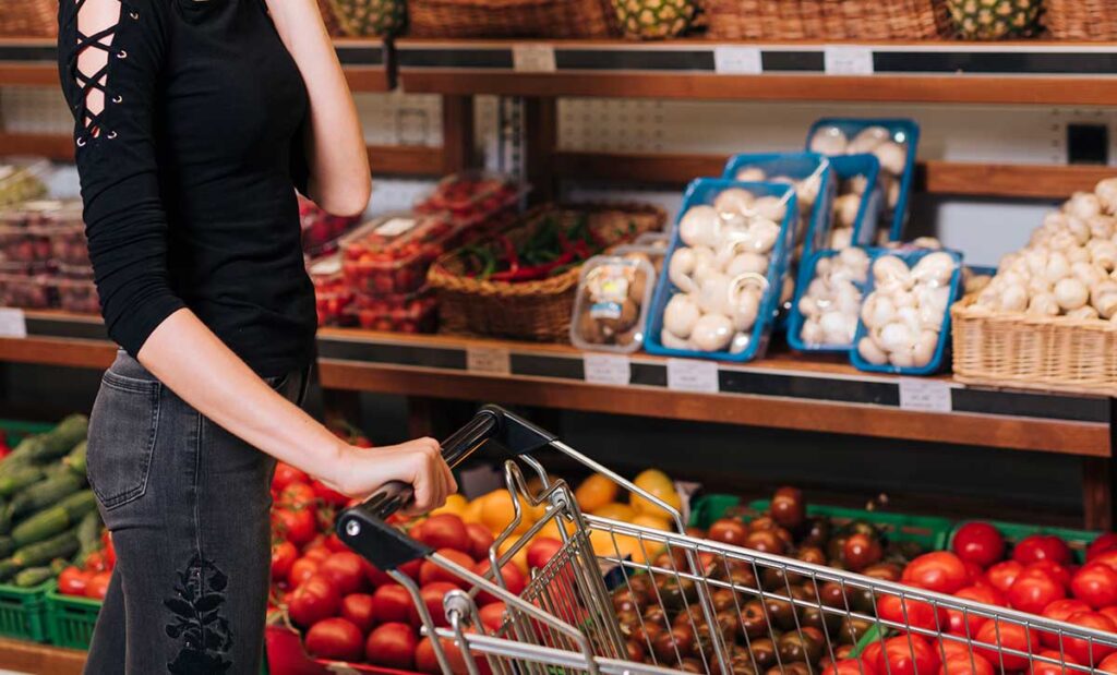 Woman shopping for produce