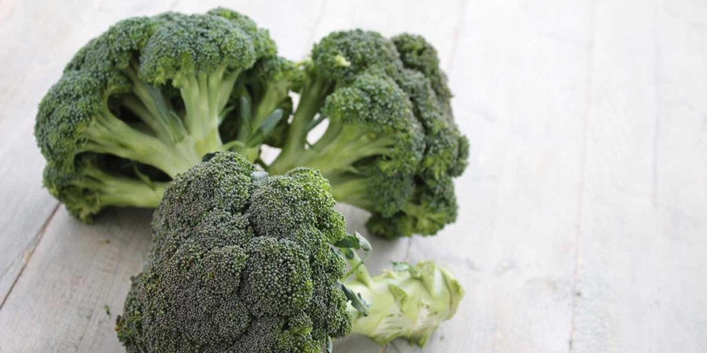 Fresh broccoli florets.