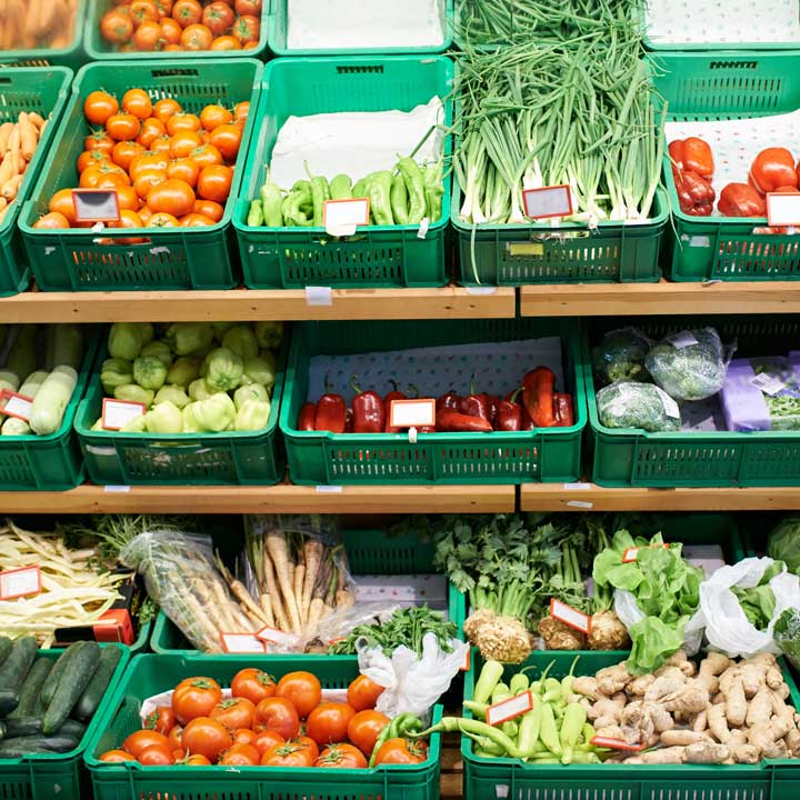 Vegetables at the market.