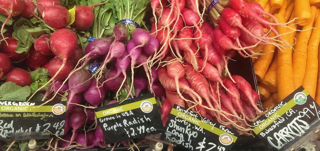 A variety of organic vegetables.