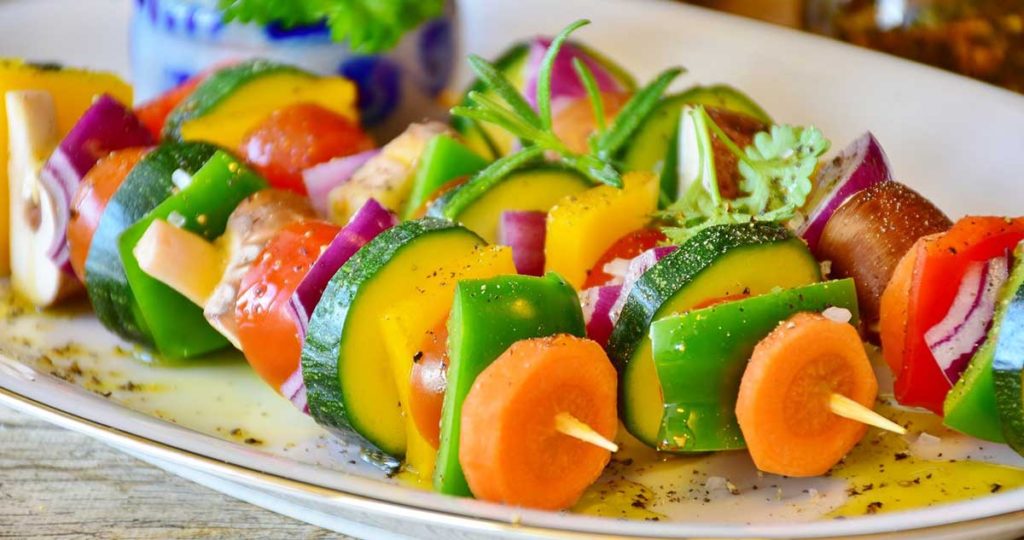 Vegetables on a skewer.