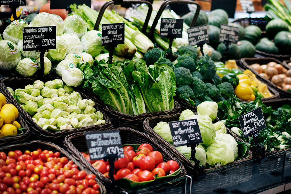 Veggies at a fresh market.